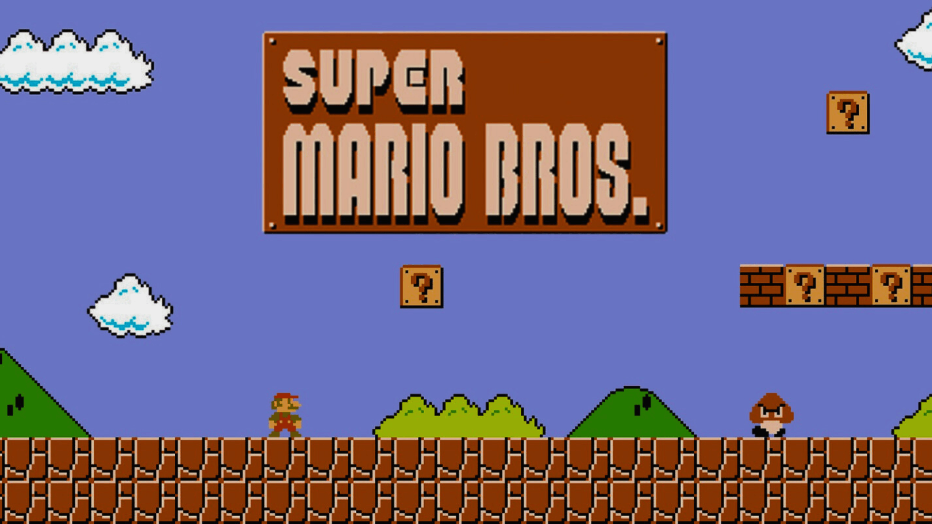 Tela inicial de Super Mario Bros.
